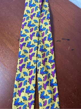 Hermes Silk Twilly tie yellow
